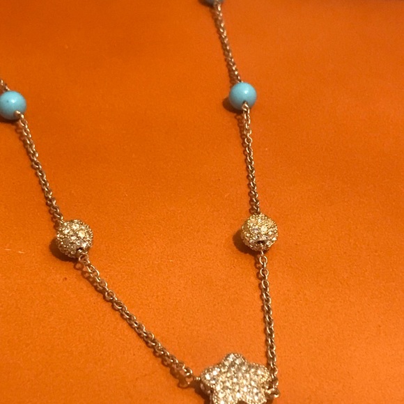 Vintage Sterling & Turquoise Satellite Necklace - Picture 3 of 11